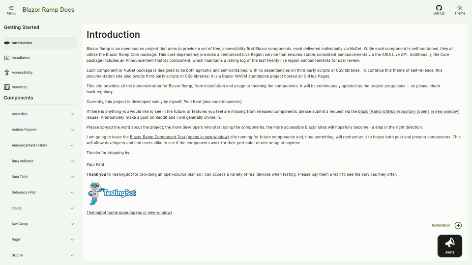 Screenshot of Introduction