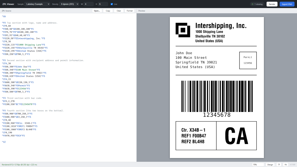 Screenshot of zplviewer.ignyte.com