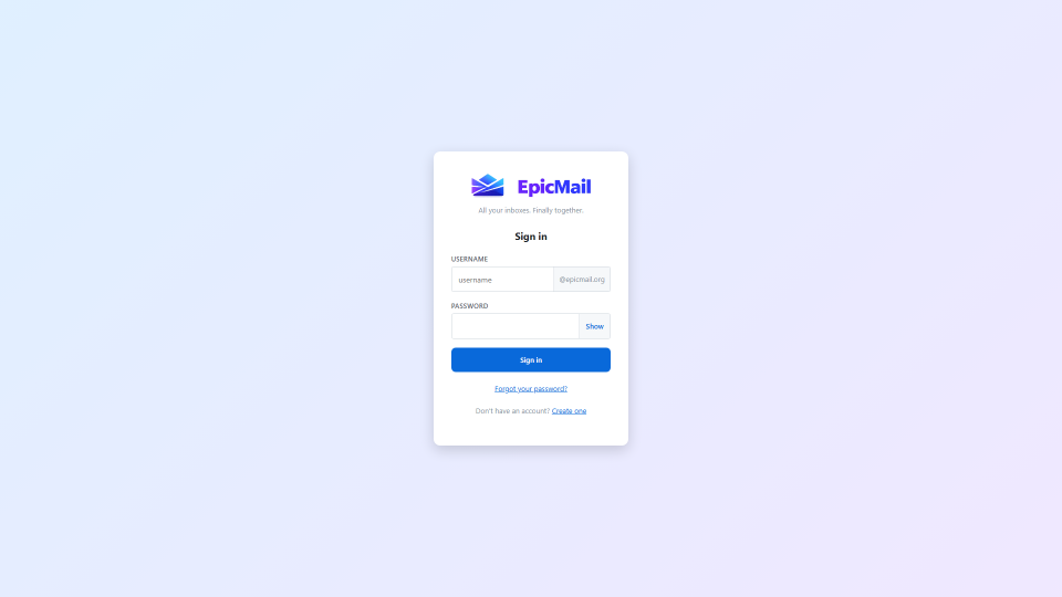 Screenshot of EpicMail