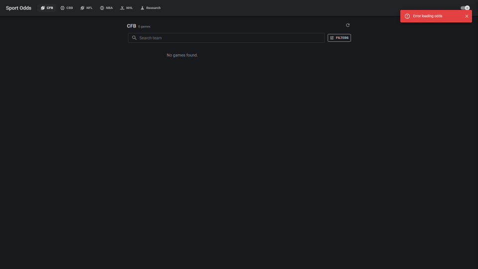 Screenshot of SportOdds by Ignyte